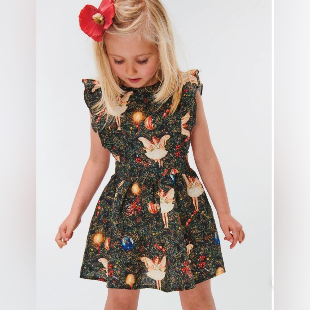 Kip & Co Flower Fairies Christmas Angel Heirloom Linen Pinafore Dress